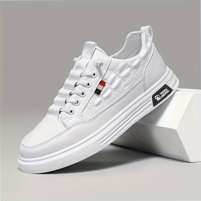 Men's Trendy Crocodile Pattern Skate Shoes, Wear-resistant Non-Slip Sneakers, Men's Footwear