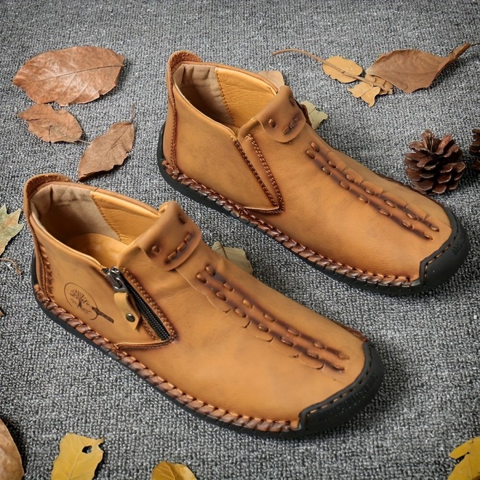 Men's Comfortable Casual Ankle Moccasins Boots For Work Office Outdoor