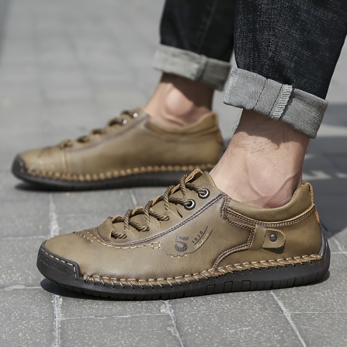 Men's Casual Stitching Sneakers, Breathable Anti-slip Lace-up Walking Shoes For Office Walking, Spring Summer And Autumn