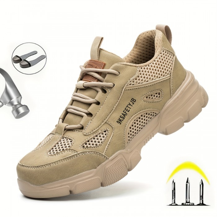 Steel Toe Safety Shoes Puncture Proof Work Shoes, Breathable Work Shoes, Industrial And Construction Site