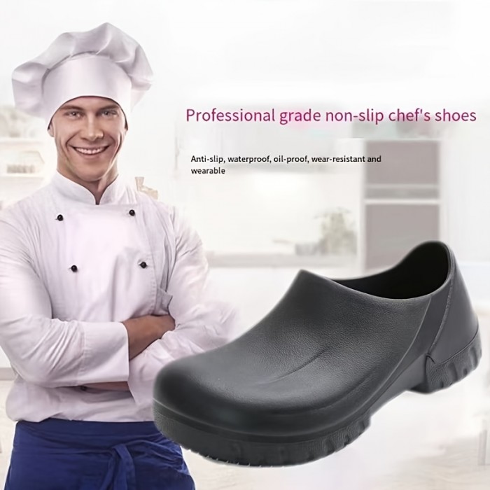 Men's Oil Proof Chef Shoes Kitchen Cook Shoes Waterproof Non-slip Hospital Shoes