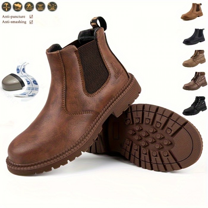 Oil Slip Resistant Safety Shoes Anti Static Water Resistant Work Boots Puncture Proof Industrial Safety Steel Toe Boots