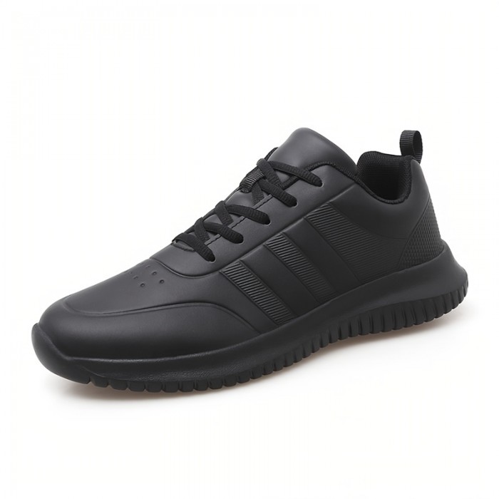 Men's Solid Non Slip Chef Shoes, Comfy Casual Lace Up Durable Work Shoes For Men's Outdoor Activities