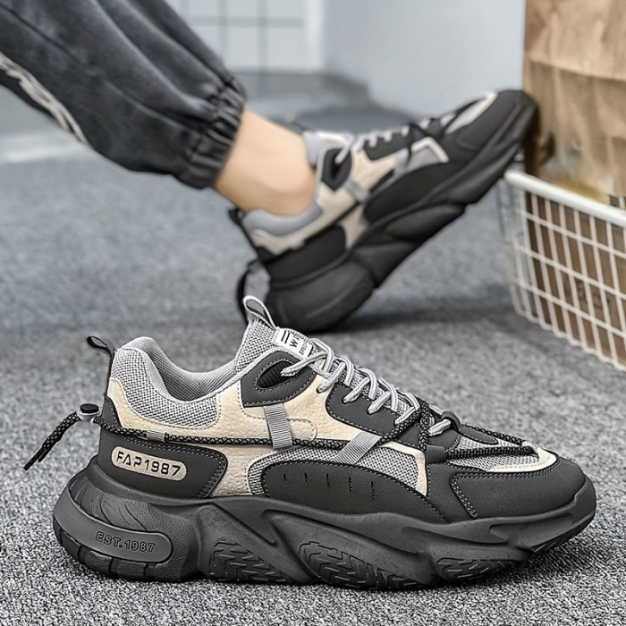 Men's Shock-absorbing Sneakers, Athletic Shoes, Breathable Lace-ups