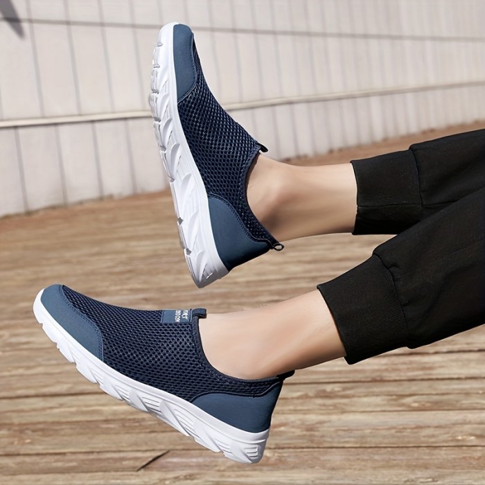 Men's Mesh Slip-on Sneakers - Athletic Shoes - Lightweight And Breathable Walking Shoes