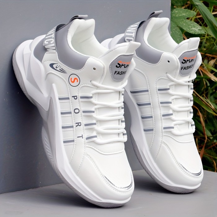 Men's Lace-up Chunky Sneakers, Dad Shoes Athletic Shoes, Shock Absorbing And Breathable Shoes For Running Basketball Workout Gym