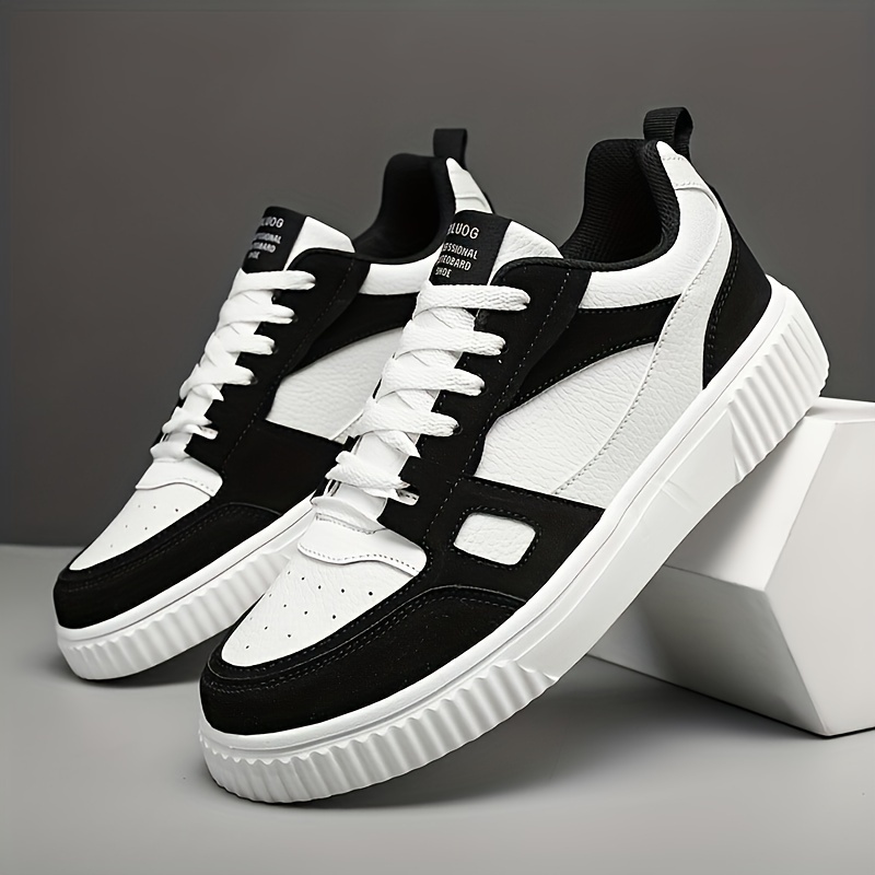 mens trendy colour block skate shoes comfy non slip casual lace up sneakers for mens outdoor activities details 0