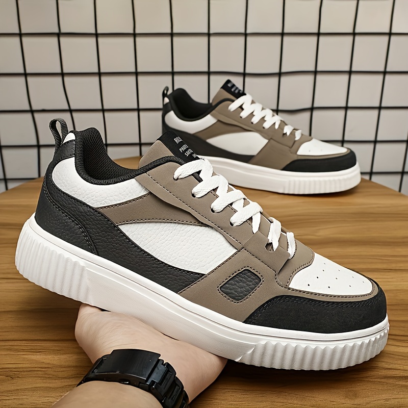 mens trendy colour block skate shoes comfy non slip casual lace up sneakers for mens outdoor activities details 4