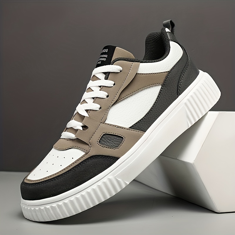 mens trendy colour block skate shoes comfy non slip casual lace up sneakers for mens outdoor activities details 5