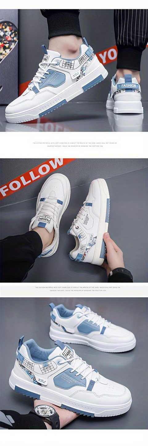 mens trendy street style skate shoes comfy non slip casual lace up sneakers for mens outdoor activities details 3