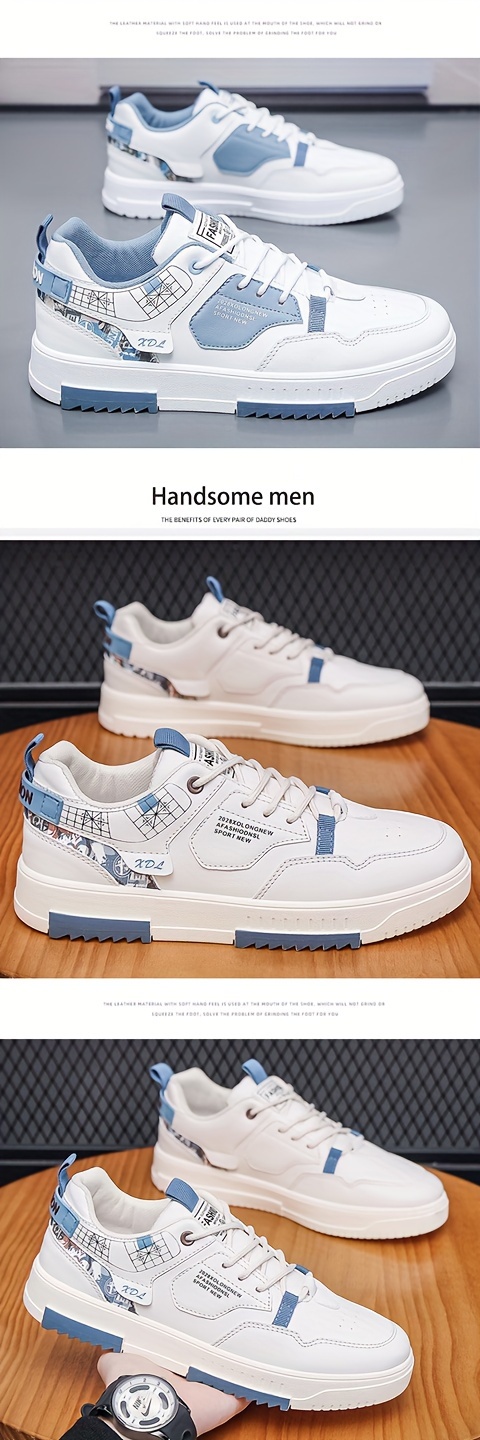mens trendy street style skate shoes comfy non slip casual lace up sneakers for mens outdoor activities details 4
