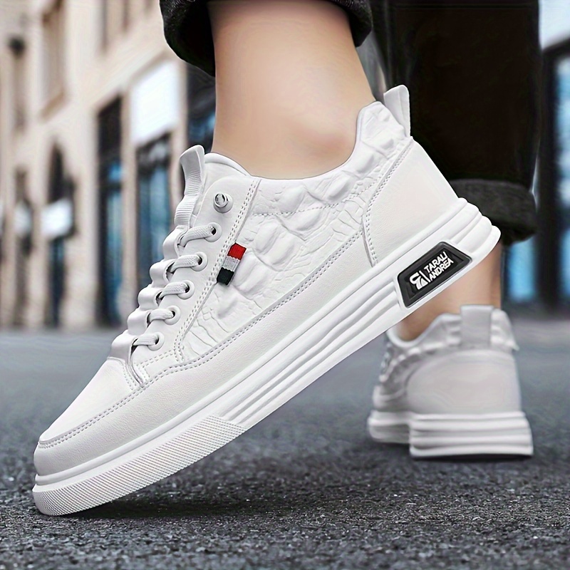mens trendy crocodile pattern skate shoes wear resistant non slip sneakers mens footwear details 2