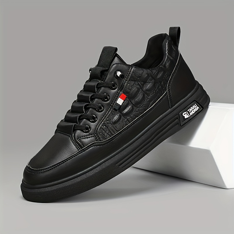mens trendy crocodile pattern skate shoes wear resistant non slip sneakers mens footwear details 3