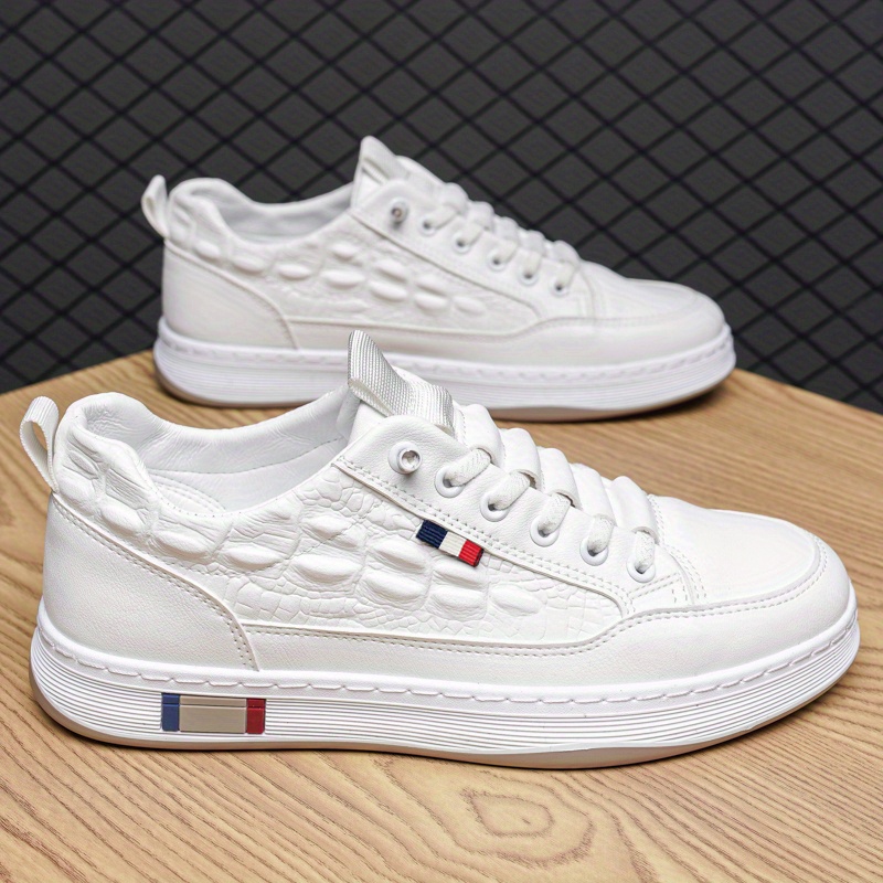mens trendy crocodile pattern skate shoes wear resistant non slip sneakers mens footwear details 8