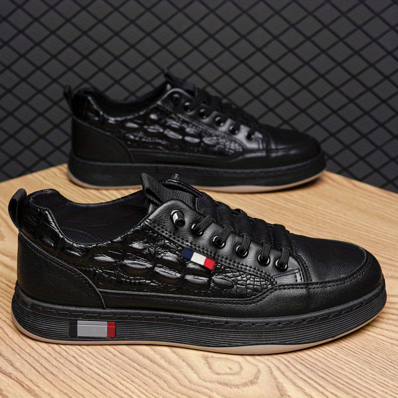 mens trendy crocodile pattern skate shoes wear resistant non slip sneakers mens footwear details 9
