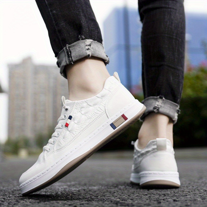 mens trendy crocodile pattern skate shoes wear resistant non slip sneakers mens footwear details 11