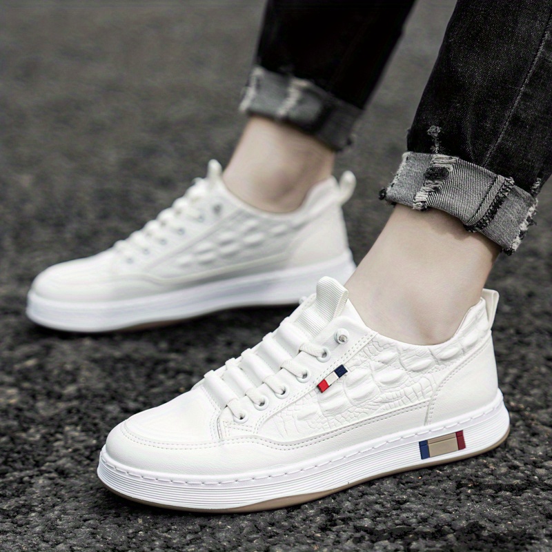 mens trendy crocodile pattern skate shoes wear resistant non slip sneakers mens footwear details 12