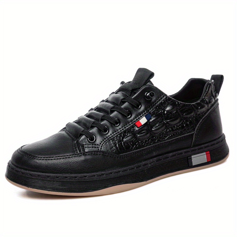 mens trendy crocodile pattern skate shoes wear resistant non slip sneakers mens footwear details 13