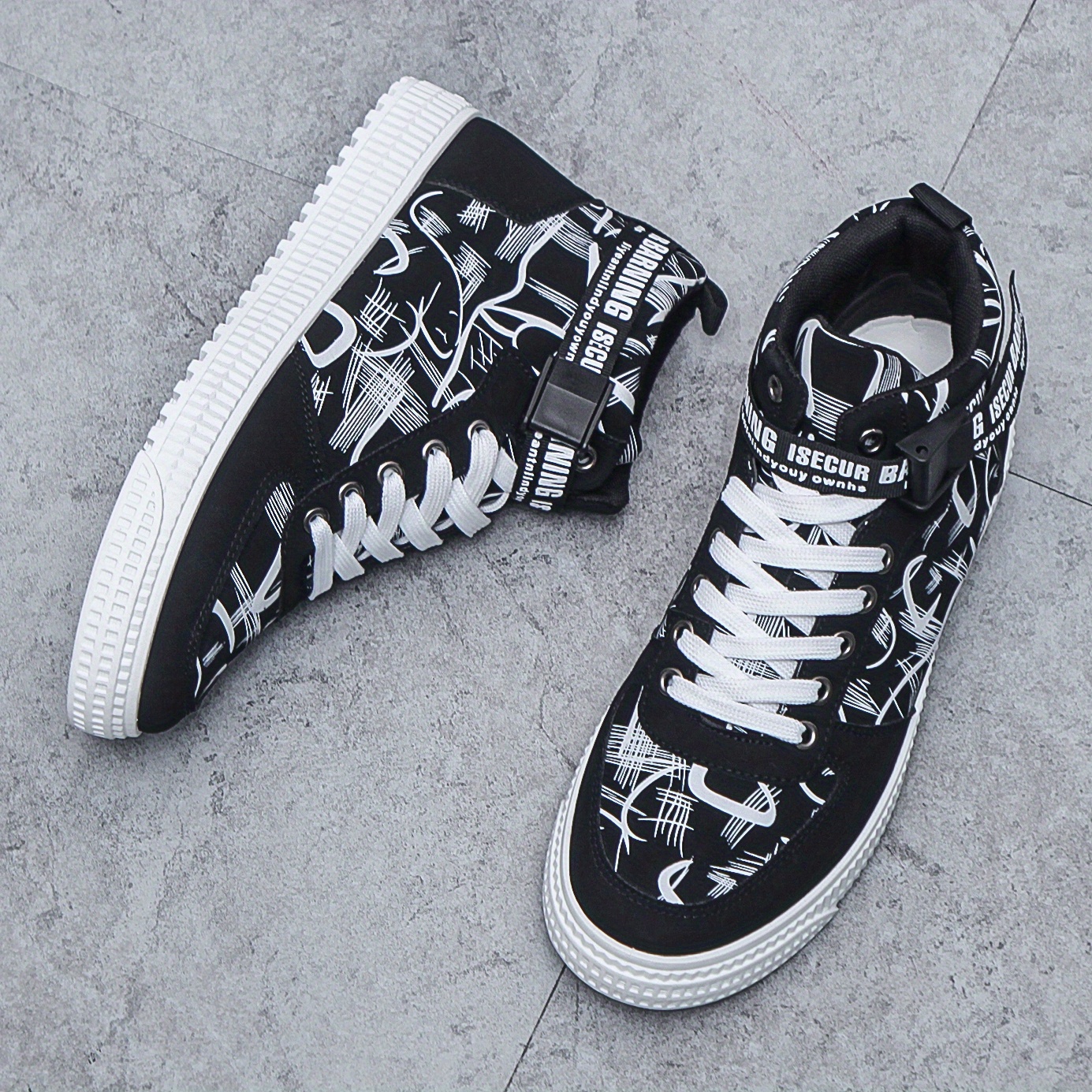 trendy high top skate shoes, mens trendy high top skate shoes wear resistant non slip sneakers mens footwear details 2