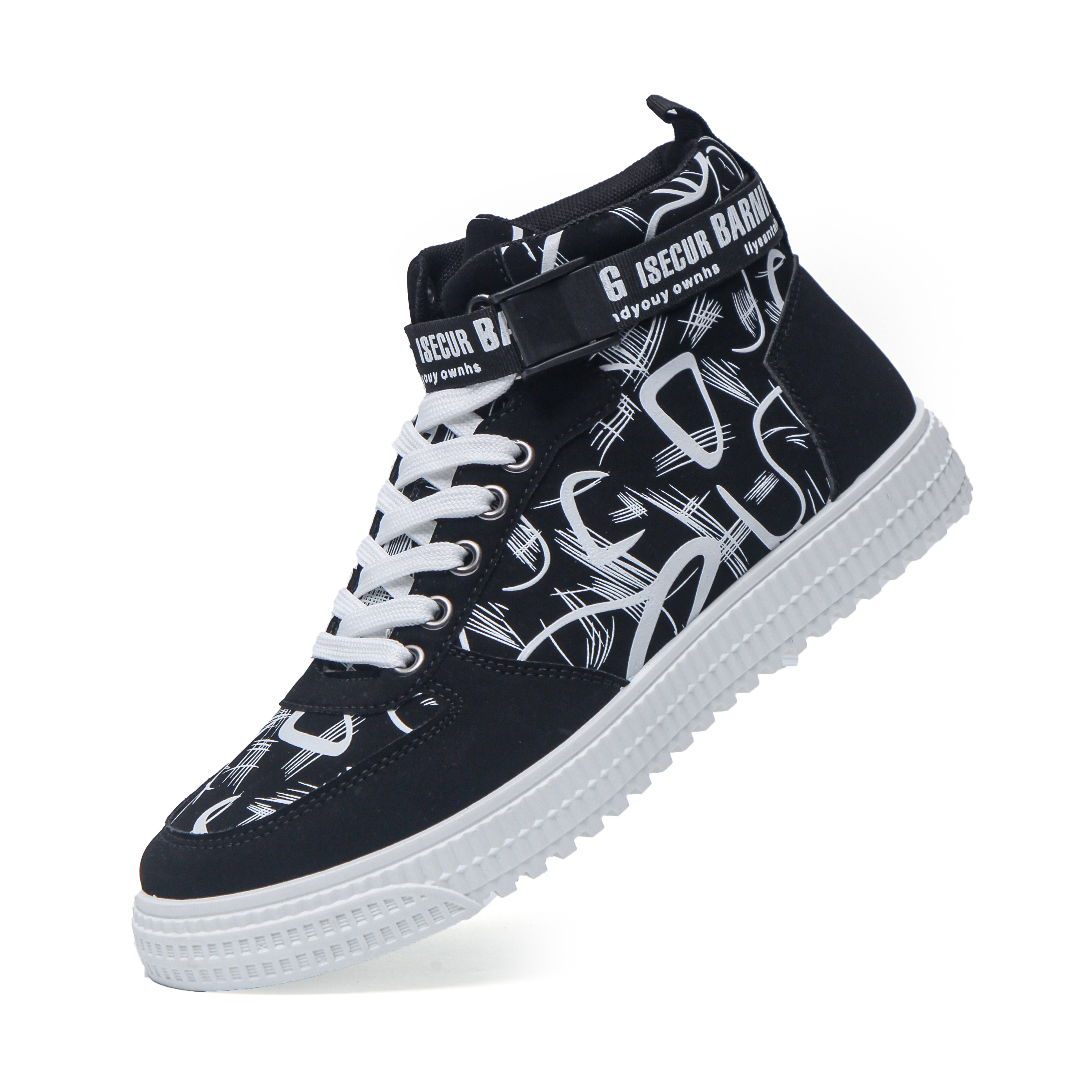 trendy high top skate shoes, mens trendy high top skate shoes wear resistant non slip sneakers mens footwear details 3