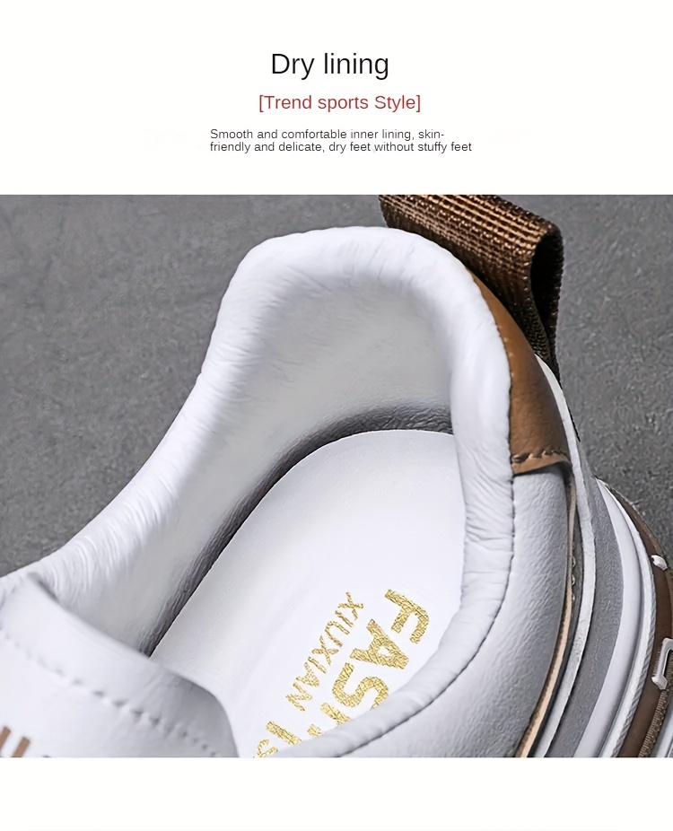 mens solid pu leather skate shoes lace up comfy non slip stree style sneakers for all seasons outdoor workout activities details 3