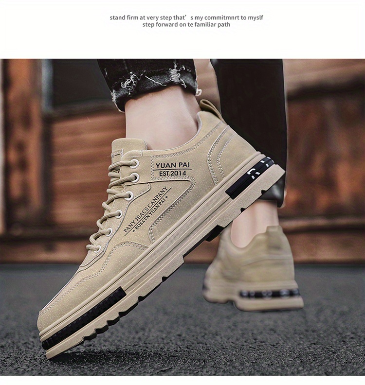 mens lace up sneakers skate shoes with good grip breathable low top work shoes construction site details 0