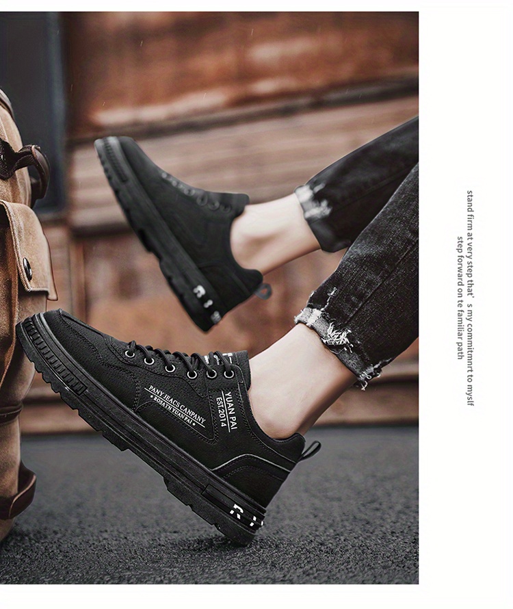 mens lace up sneakers skate shoes with good grip breathable low top work shoes construction site details 3