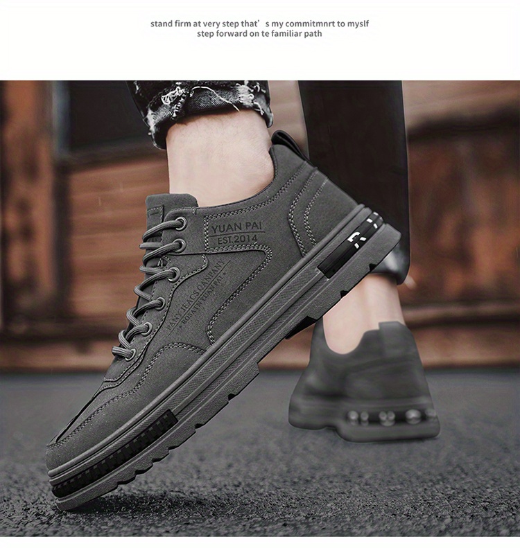 mens lace up sneakers skate shoes with good grip breathable low top work shoes construction site details 4