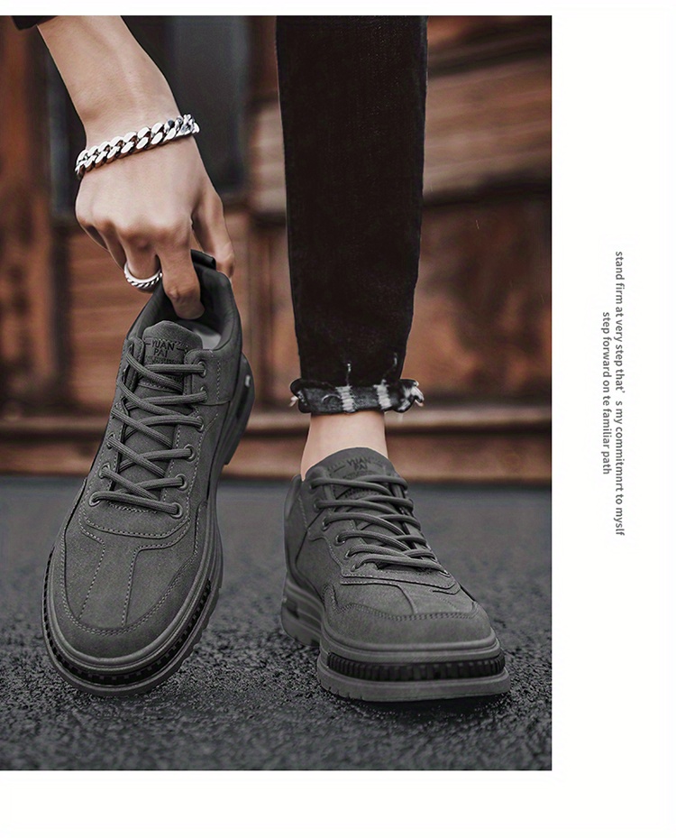 mens lace up sneakers skate shoes with good grip breathable low top work shoes construction site details 5
