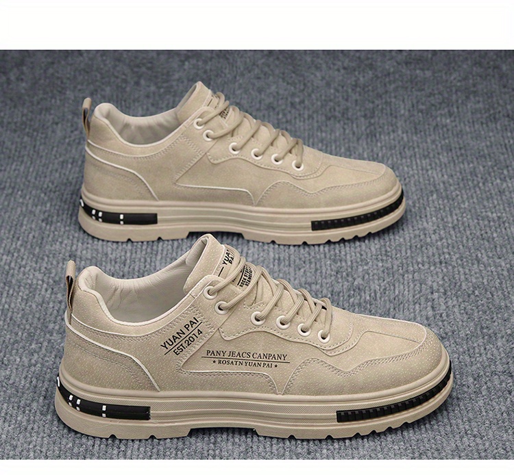mens lace up sneakers skate shoes with good grip breathable low top work shoes construction site details 6
