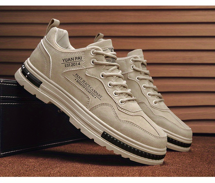mens lace up sneakers skate shoes with good grip breathable low top work shoes construction site details 7