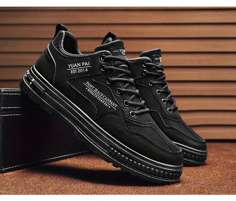 mens lace up sneakers skate shoes with good grip breathable low top work shoes construction site details 8