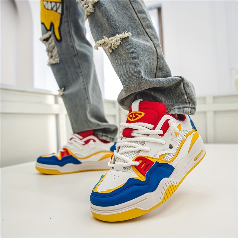 mens trendy street style skate shoes comfy non slip lace up casual sneakers for mens outdoor activities details 3