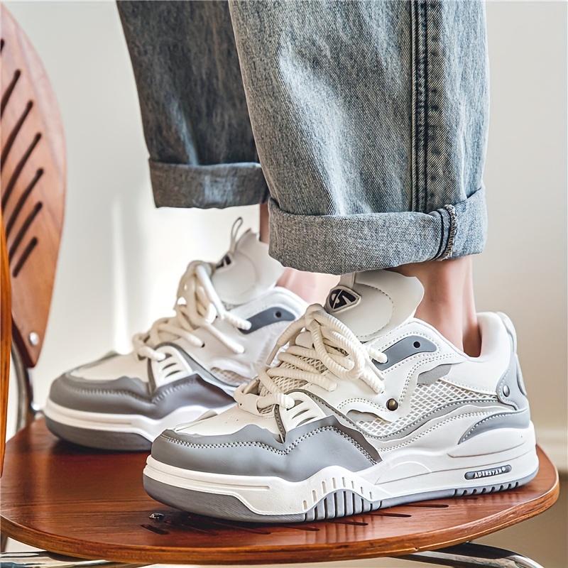mens trendy street style skate shoes comfy non slip lace up casual sneakers for mens outdoor activities details 4