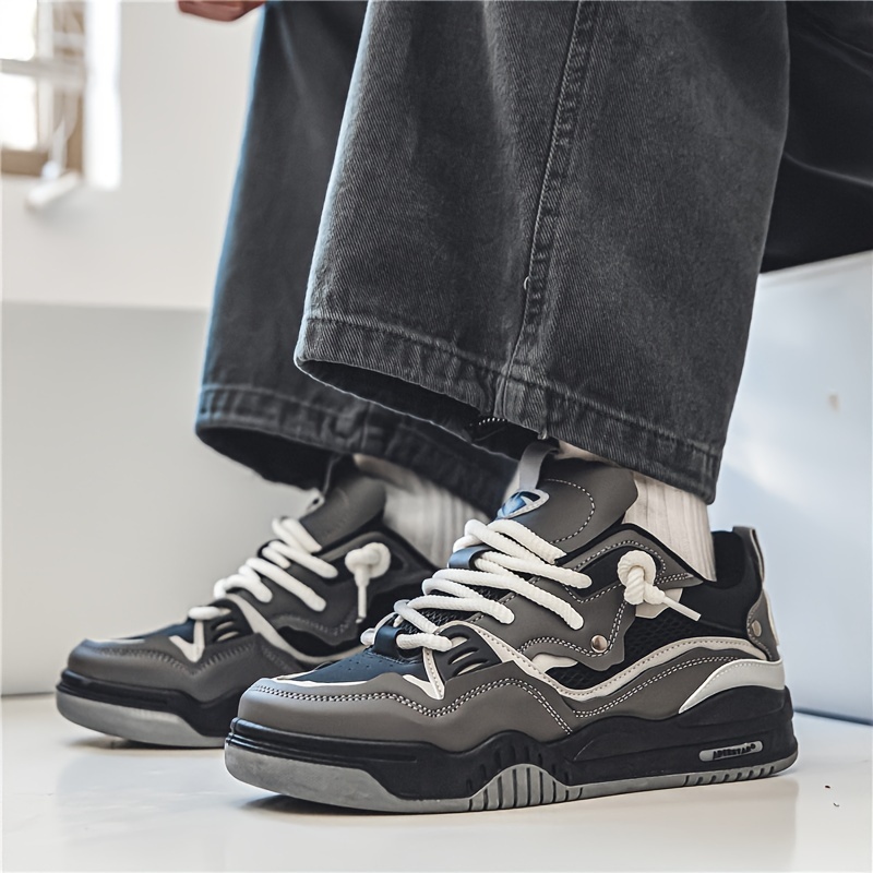mens trendy street style skate shoes comfy non slip lace up casual sneakers for mens outdoor activities details 5