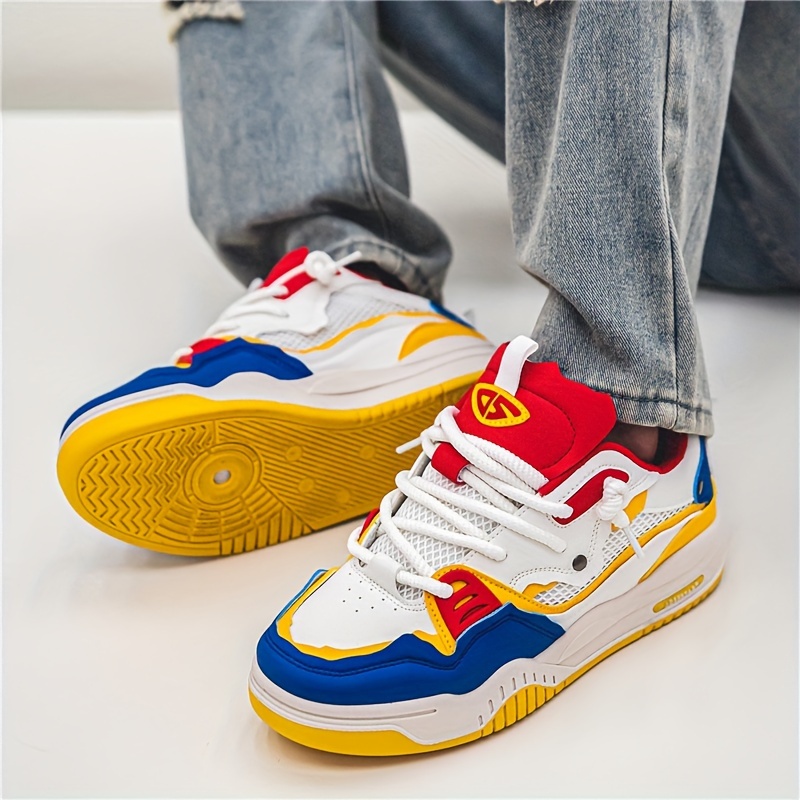mens trendy street style skate shoes comfy non slip lace up casual sneakers for mens outdoor activities details 6