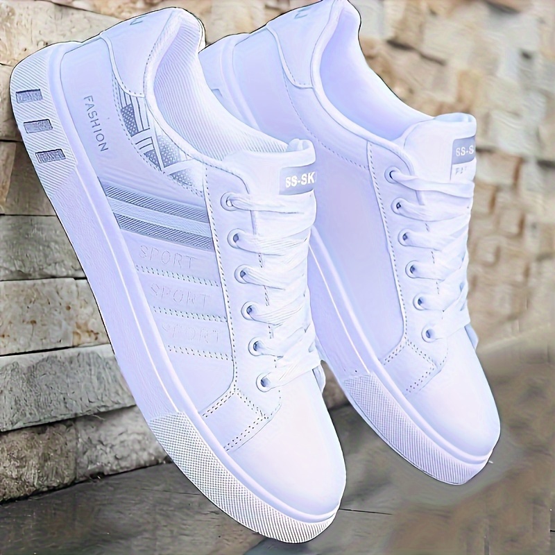 mens easily wiped clean skate shoes with good grip breathable lace up sneakers mens footwear details 2