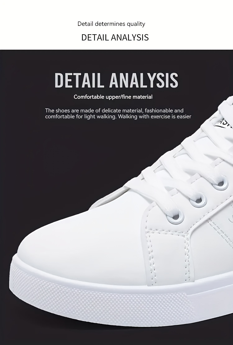 mens easily wiped clean skate shoes with good grip breathable lace up sneakers mens footwear details 4