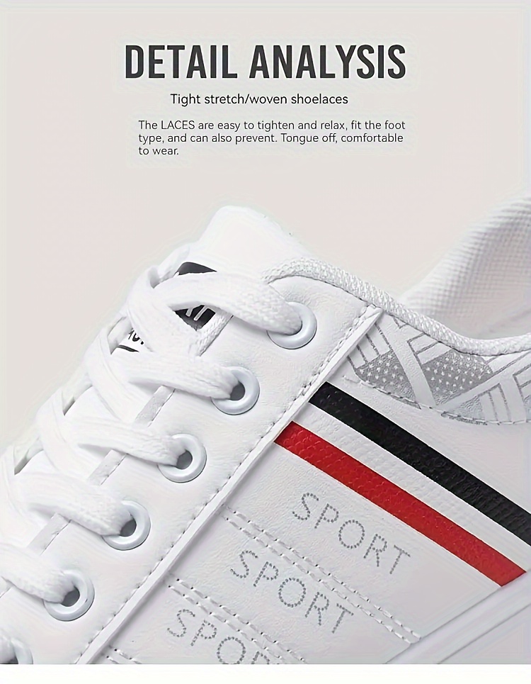 mens easily wiped clean skate shoes with good grip breathable lace up sneakers mens footwear details 7