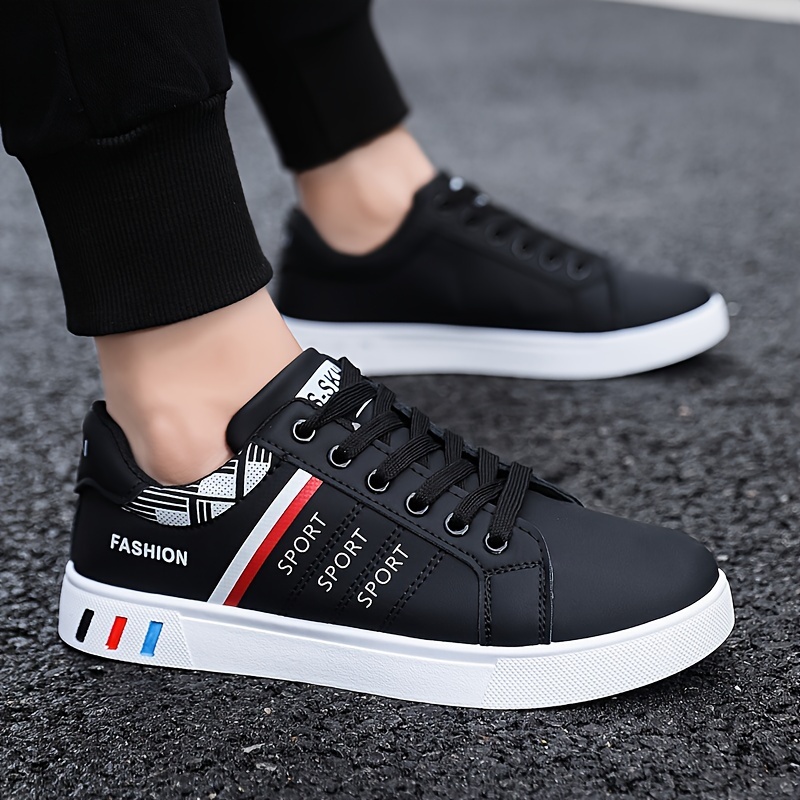 mens easily wiped clean skate shoes with good grip breathable lace up sneakers mens footwear details 8