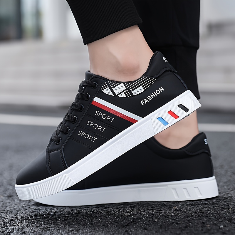 mens easily wiped clean skate shoes with good grip breathable lace up sneakers mens footwear details 10