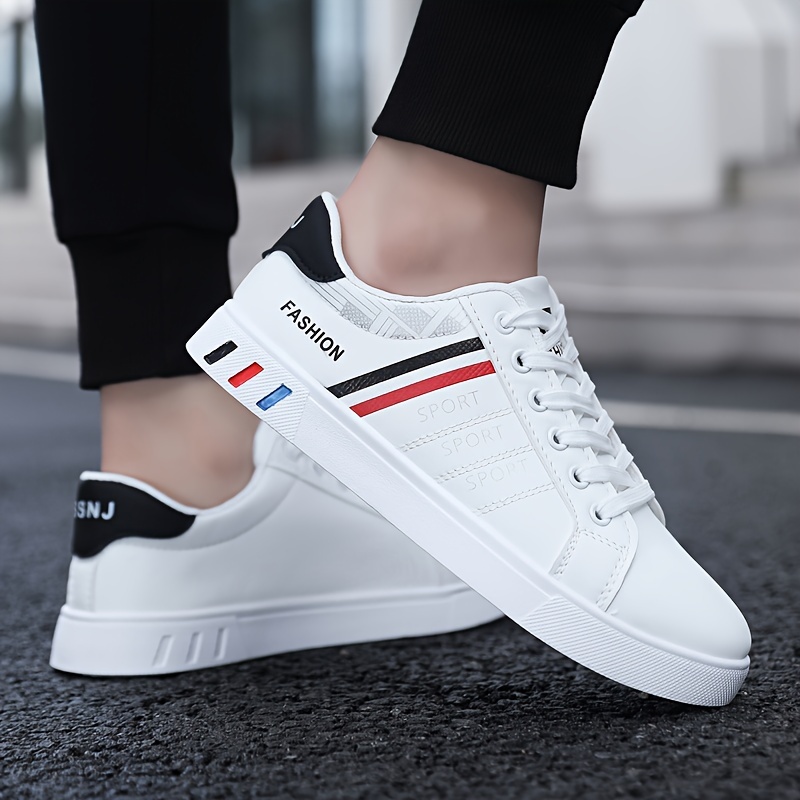 mens easily wiped clean skate shoes with good grip breathable lace up sneakers mens footwear details 11