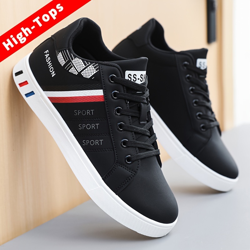 mens easily wiped clean skate shoes with good grip breathable lace up sneakers mens footwear details 15