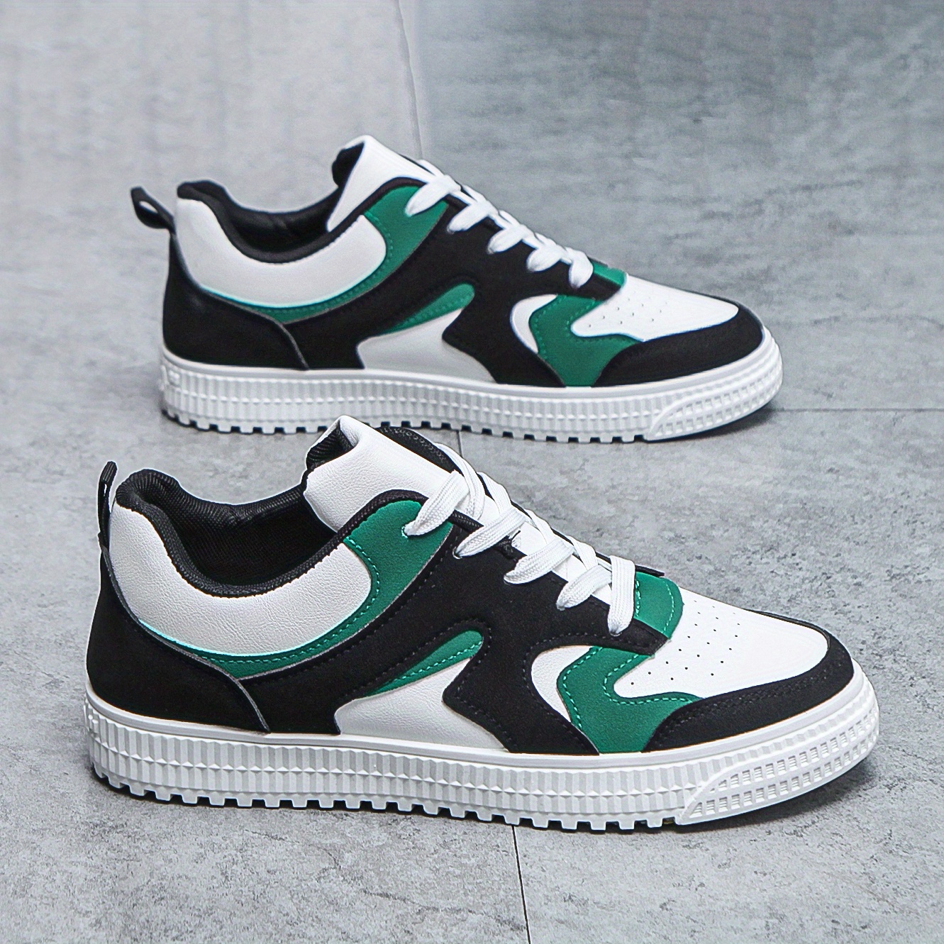 mens striped skate shoes casual outdoor non slip lace up walking sneakers flat shoes details 2