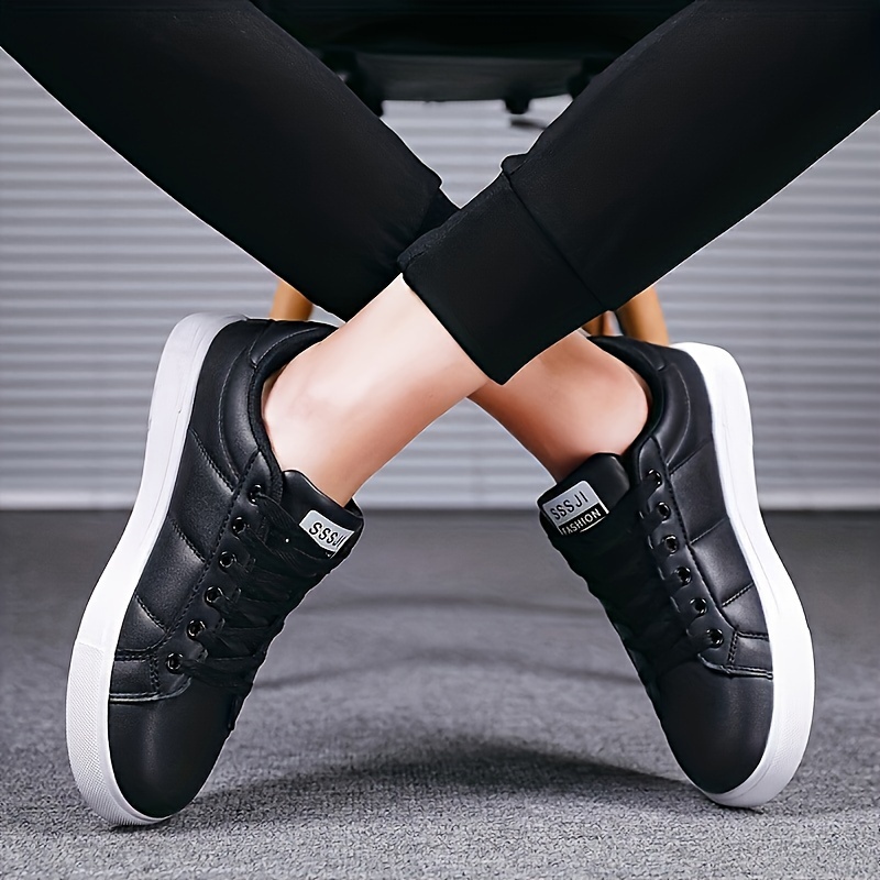 mens trendy striped skate shoes comfy non slip casual solid sneakers for mens outdoor activities details 4