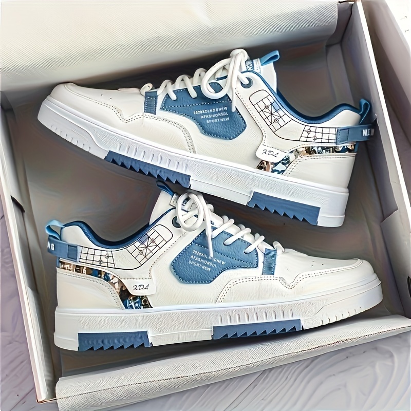 mens alphabets detail trendy skate shoes breathable non slip sneakers mens footwear details 0