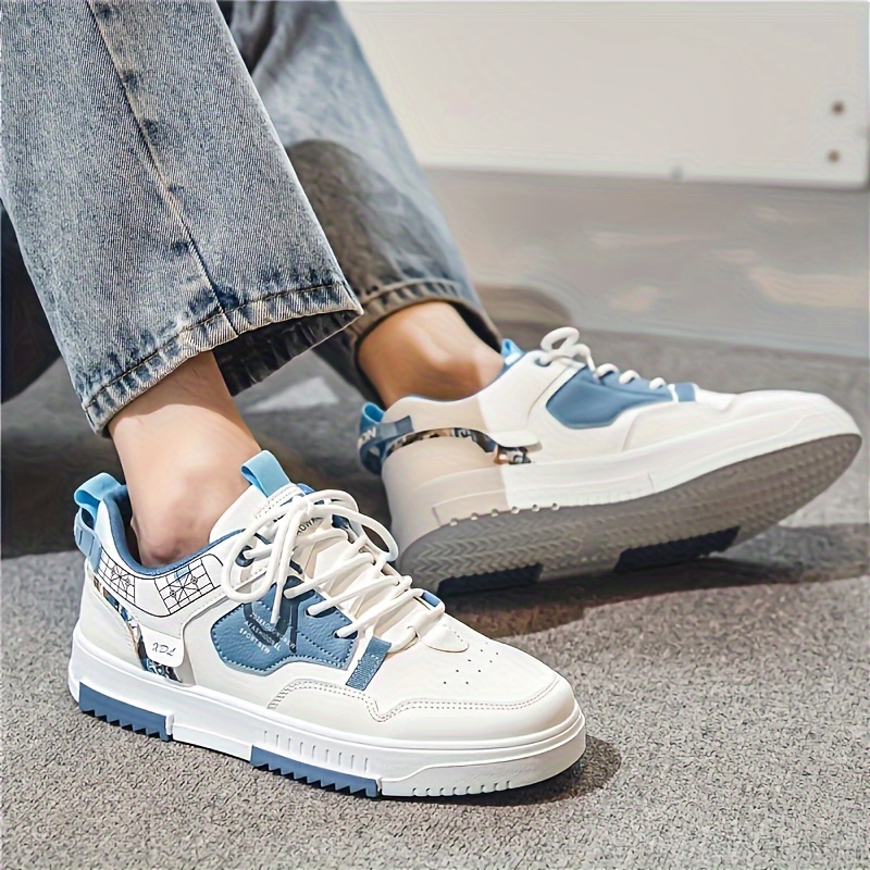 mens alphabets detail trendy skate shoes breathable non slip sneakers mens footwear details 2