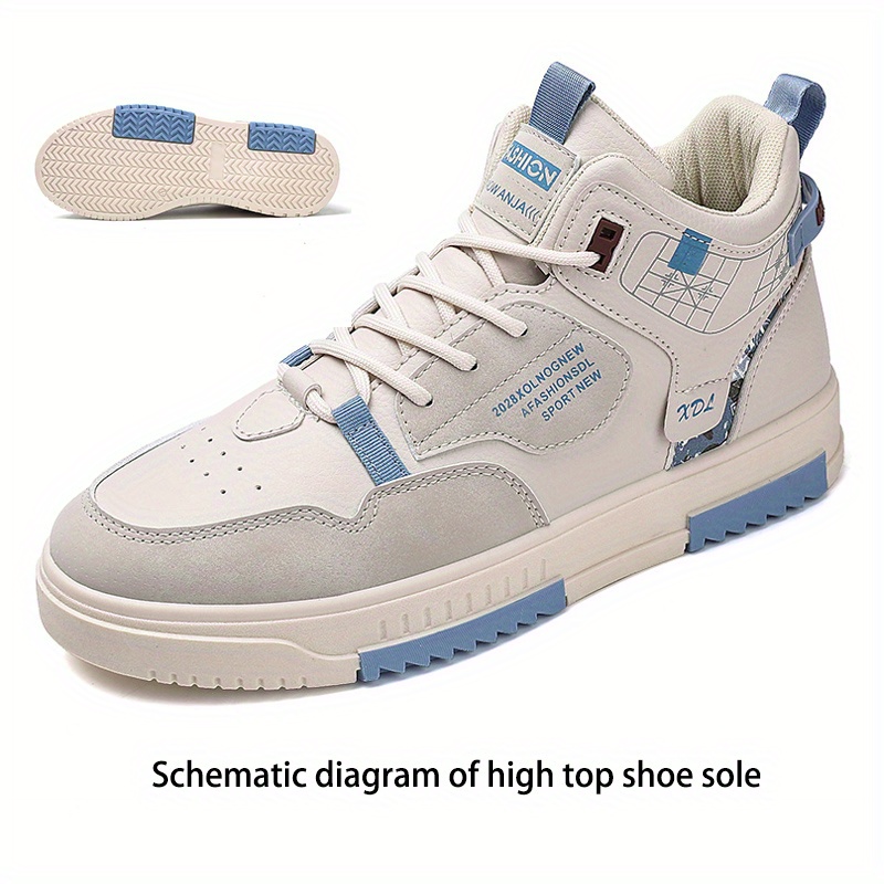 mens alphabets detail trendy skate shoes breathable non slip sneakers mens footwear details 7