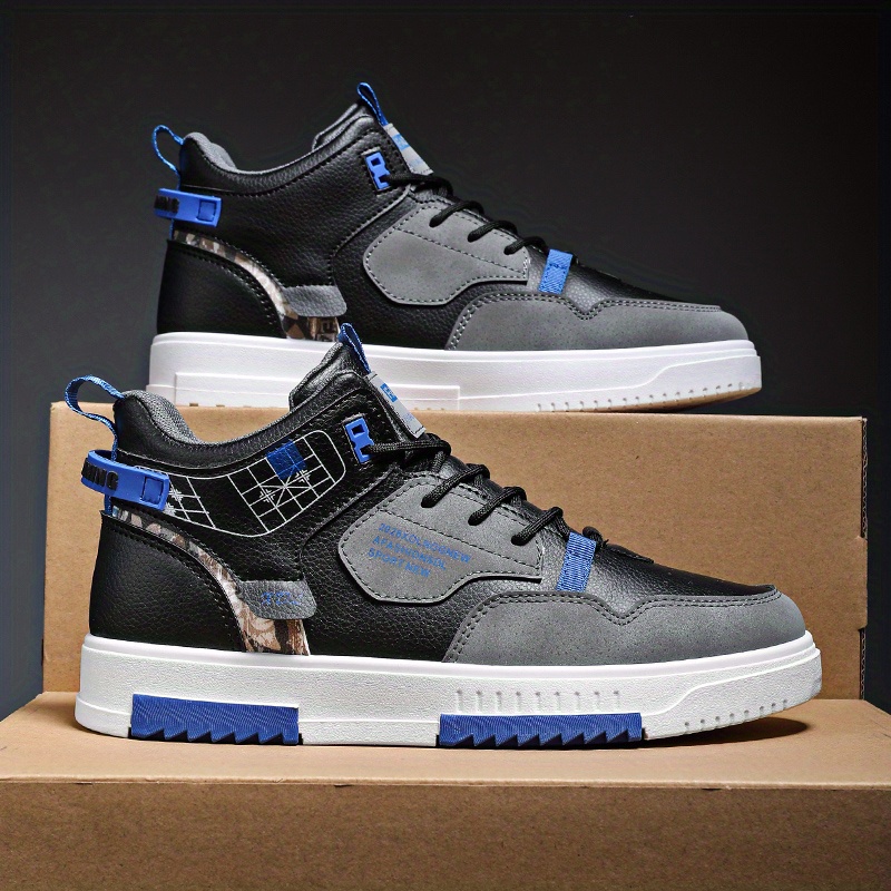 mens alphabets detail trendy skate shoes breathable non slip sneakers mens footwear details 8