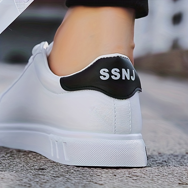 mens lace up sneakers striped detail design skate shoes with good grip breathable details 3